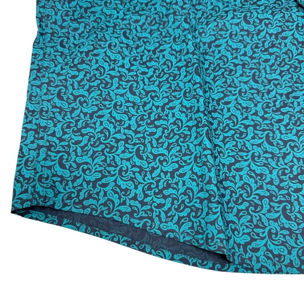 ARIAT Aromas Teal Paisley Pattern Long Sleeve Fitted Shirt 10021070S1 Large NWOT
